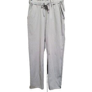 Joie Taupe Soft Microfiber Ankle Pants Sz Med Drawstring Elastic Waist Stretch